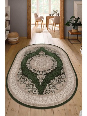 Napoli Home Dijital Baskılı Kaymaz Taban Yıkanabilir Oval Salon Halısı Mutfak Halısı Yolluk NDO-HT-1000