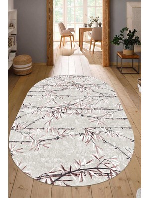 Dijital Baskılı Kaymaz Taban Yıkanabilir Oval Salon Halısı Mutfak Halısı Yolluk NDO-HT-353