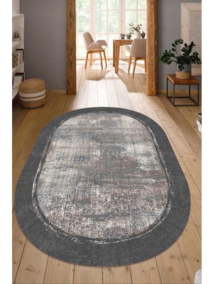Dijital Baskılı Kaymaz Taban Yıkanabilir Oval Salon Halısı Mutfak Halısı Yolluk NDO-HT-356