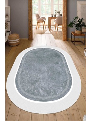 Napoli Home Dijital Baskılı Kaymaz Taban Yıkanabilir Oval Salon Halısı Mutfak Halısı Yolluk NDO-SD-1130