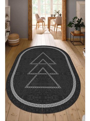 Dijital Baskılı Kaymaz Taban Yıkanabilir Oval Salon Halısı Mutfak Halısı Yolluk NDO-SD-1064