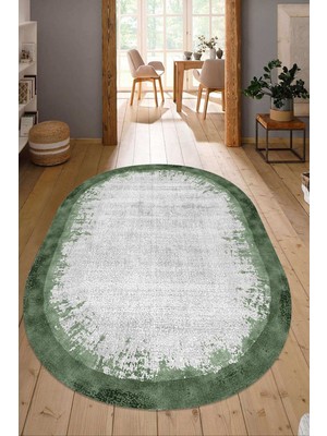 Napoli Home Dijital Baskılı Kaymaz Taban Yıkanabilir Oval Salon Halısı Mutfak Halısı Yolluk NDO-HY-1169