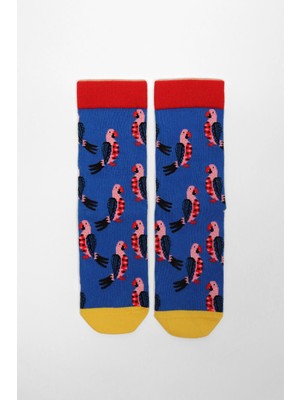 Katia & Bony Birdy Unisex Art Soket Çorap SAX