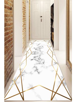 Dijital Baskılı Kaymaz Taban Yıkanabilir Modern Yolluk ve Koridor Halısı NDU-HS-289