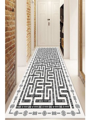 Napoli Home Dijital Baskılı Kaymaz Taban Yıkanabilir Modern Yolluk ve Koridor Halısı NDU-HS-527