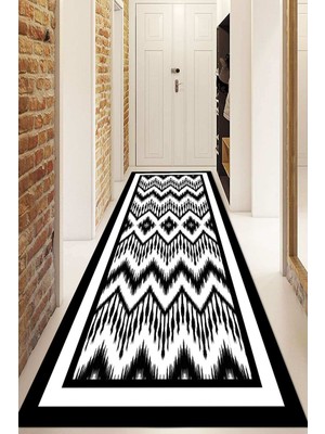 Dijital Baskılı Kaymaz Taban Yıkanabilir Modern Yolluk ve Koridor Halısı NDU-HS-442