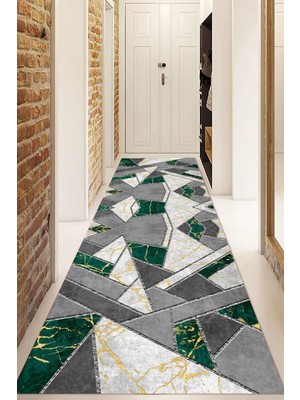 Dijital Baskılı Kaymaz Taban Yıkanabilir Modern Yolluk ve Koridor Halısı NDU-HT-167