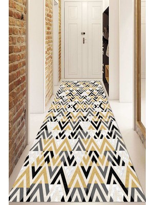 Dijital Baskılı Kaymaz Taban Yıkanabilir Modern Yolluk ve Koridor Halısı NDU-HT-780