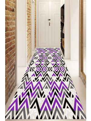 Dijital Baskılı Kaymaz Taban Yıkanabilir Modern Yolluk ve Koridor Halısı NDU-HT-782