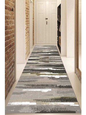 Dijital Baskılı Kaymaz Taban Yıkanabilir Modern Yolluk ve Koridor Halısı NDU-HS-406