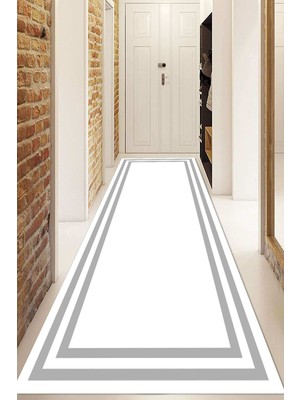 Dijital Baskılı Kaymaz Taban Yıkanabilir Modern Yolluk ve Koridor Halısı NDU-HT-534