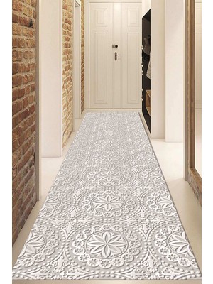 Dijital Baskılı Kaymaz Taban Yıkanabilir Modern Yolluk ve Koridor Halısı NDU-HS-407