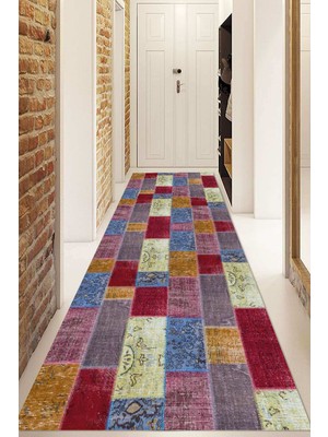 Dijital Baskılı Kaymaz Taban Yıkanabilir Modern Yolluk ve Koridor Halısı NDU-HT-679