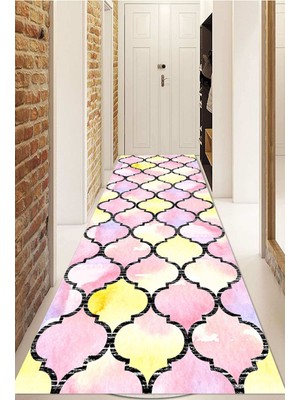 Napoli Home Dijital Baskılı Kaymaz Taban Yıkanabilir Modern Yolluk ve Koridor Halısı NDU-HS-501