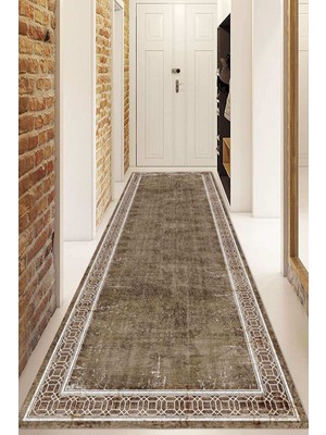 Dijital Baskılı Kaymaz Taban Yıkanabilir Modern Yolluk ve Koridor Halısı NDU-HT-239