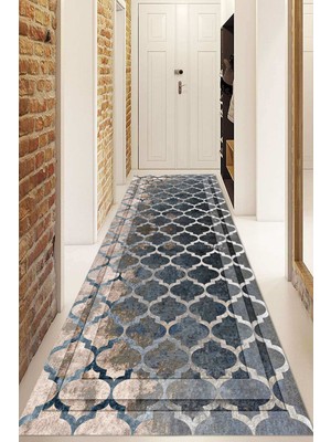 Dijital Baskılı Kaymaz Taban Yıkanabilir Modern Yolluk ve Koridor Halısı NDU-HY-1324