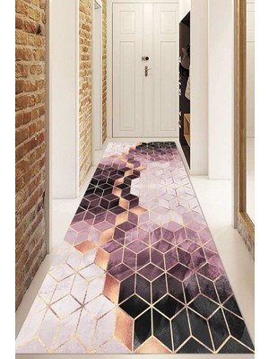 Napoli Home Dijital Baskılı Kaymaz Taban Yıkanabilir Modern Yolluk ve Koridor Halısı NDU-HT-323
