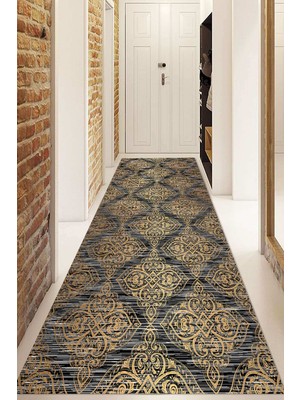 Dijital Baskılı Kaymaz Taban Yıkanabilir Modern Yolluk ve Koridor Halısı NDU-HS-345