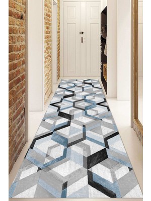 Napoli Home Dijital Baskılı Kaymaz Taban Yıkanabilir Modern Yolluk ve Koridor Halısı NDU-HT-175