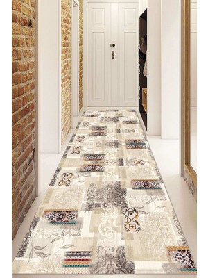 Napoli Home Dijital Baskılı Kaymaz Taban Yıkanabilir Modern Yolluk ve Koridor Halısı NDU-HT-951