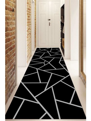 Dijital Baskılı Kaymaz Taban Yıkanabilir Modern Yolluk ve Koridor Halısı NDU-HT-686