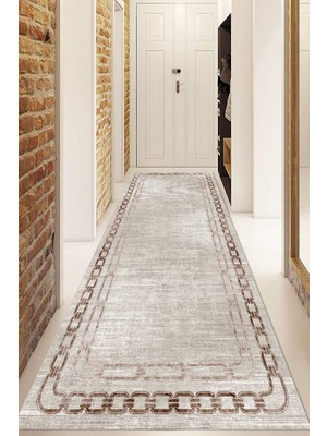 Dijital Baskılı Kaymaz Taban Yıkanabilir Modern Yolluk ve Koridor Halısı NDU-HT-899