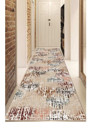 Napoli Home Dijital Baskılı Kaymaz Taban Yıkanabilir Modern Yolluk ve Koridor Halısı NDU-HY-1372