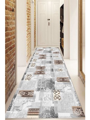 Napoli Home Dijital Baskılı Kaymaz Taban Yıkanabilir Modern Yolluk ve Koridor Halısı NDU-HT-952
