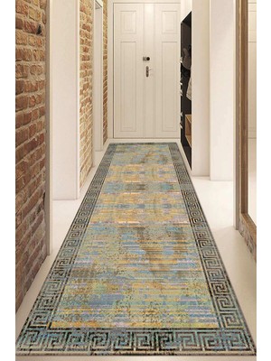 Napoli Home Dijital Baskılı Kaymaz Taban Yıkanabilir Modern Yolluk ve Koridor Halısı NDU-HY-1278