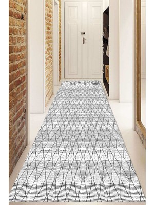 Dijital Baskılı Kaymaz Taban Yıkanabilir Modern Yolluk ve Koridor Halısı NDU-HT-727