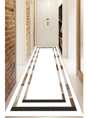 Dijital Baskılı Kaymaz Taban Yıkanabilir Modern Yolluk ve Koridor Halısı NDU-SD-313