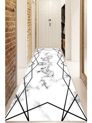 Dijital Baskılı Kaymaz Taban Yıkanabilir Modern Yolluk ve Koridor Halısı NDU-HT-329