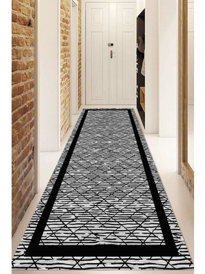 Dijital Baskılı Kaymaz Taban Yıkanabilir Modern Yolluk ve Koridor Halısı NDU-HS-475