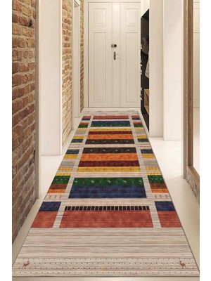 Napoli Home Dijital Baskılı Kaymaz Taban Yıkanabilir Modern Yolluk ve Koridor Halısı NDU-HS-515