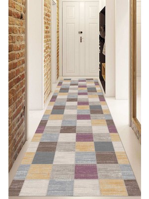 Napoli Home Dijital Baskılı Kaymaz Taban Yıkanabilir Modern Yolluk ve Koridor Halısı NDU-HS-520