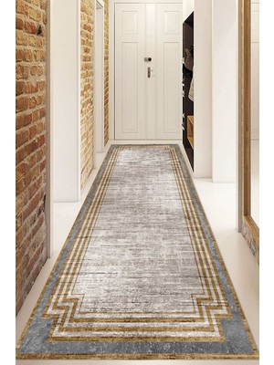 Dijital Baskılı Kaymaz Taban Yıkanabilir Modern Yolluk ve Koridor Halısı NDU-HT-662