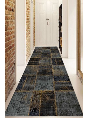 Napoli Home Dijital Baskılı Kaymaz Taban Yıkanabilir Modern Yolluk ve Koridor Halısı NDU-HT-918