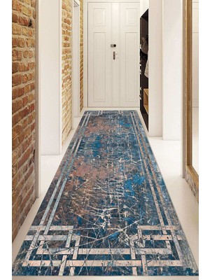 Dijital Baskılı Kaymaz Taban Yıkanabilir Modern Yolluk ve Koridor Halısı NDU-HY-1271