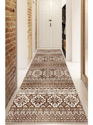 Napoli Home Dijital Baskılı Kaymaz Taban Yıkanabilir Modern Yolluk ve Koridor Halısı NDU-HT-990
