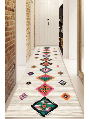 Dijital Baskılı Kaymaz Taban Yıkanabilir Modern Yolluk ve Koridor Halısı NDU-HK-142