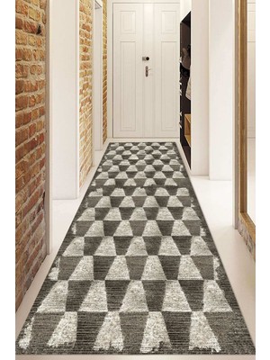 Dijital Baskılı Kaymaz Taban Yıkanabilir Modern Yolluk ve Koridor Halısı NDU-HT-117