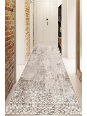 Dijital Baskılı Kaymaz Taban Yıkanabilir Modern Yolluk ve Koridor Halısı NDU-HT-948