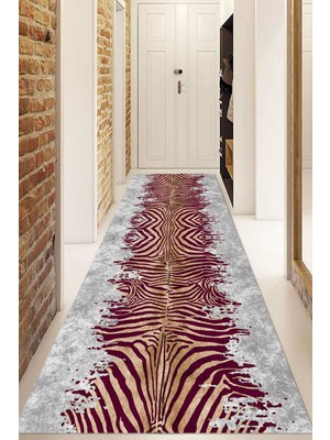 Dijital Baskılı Kaymaz Taban Yıkanabilir Modern Yolluk ve Koridor Halısı NDU-HT-1117