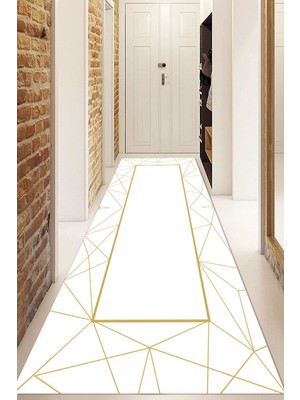 Dijital Baskılı Kaymaz Taban Yıkanabilir Modern Yolluk ve Koridor Halısı NDU-HT-427