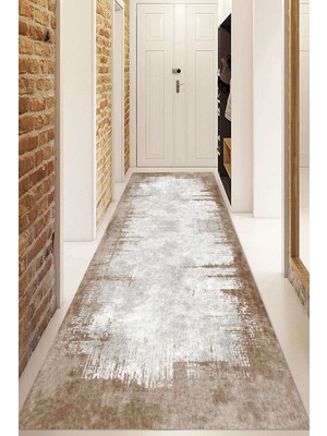 Dijital Baskılı Kaymaz Taban Yıkanabilir Modern Yolluk ve Koridor Halısı NDU-HT-494