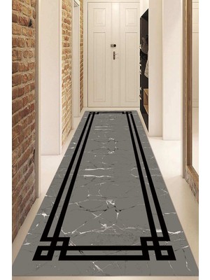 Napoli Home Dijital Baskılı Kaymaz Taban Yıkanabilir Modern Yolluk ve Koridor Halısı NDU-SD-494