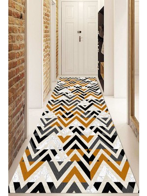 Napoli Home Dijital Baskılı Kaymaz Taban Yıkanabilir Modern Yolluk ve Koridor Halısı NDU-HT-777