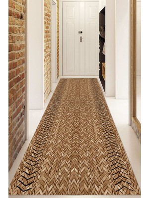 Dijital Baskılı Kaymaz Taban Yıkanabilir Modern Yolluk ve Koridor Halısı NDU-SD-355