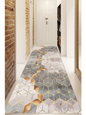 Napoli Home Dijital Baskılı Kaymaz Taban Yıkanabilir Modern Yolluk ve Koridor Halısı NDU-HY-1122