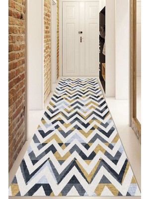Napoli Home Dijital Baskılı Kaymaz Taban Yıkanabilir Modern Yolluk ve Koridor Halısı NDU-HT-160
